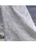 Ivory Lace Tulle V Back Charming Wedding Dress